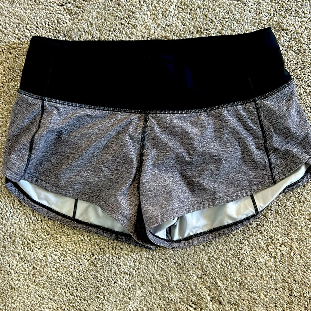 Lululemon low rise 2.5 inch shorts.  Size 0